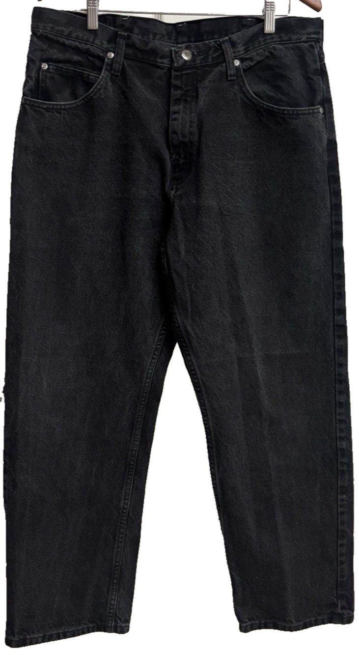 Vintage Y2K Wrangler Men Black Jeans 36 X 30 Straight Leg Made in Mexico VGUC